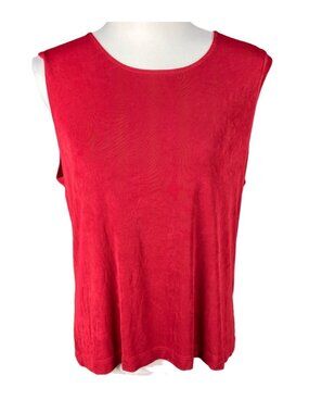 Vintage Private Edition by Chico's Red Sleeveless Tank Top Relaxed Fit size 16